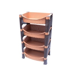 ORGANIZADOR 4 ESTANTES RATTAN BEGE MARRN