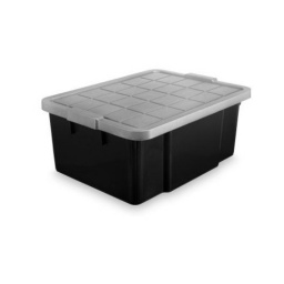 CAJA ORGANIZADORA NEGRA TAPA GRIS 40 L 59 X 45 X 25 CM