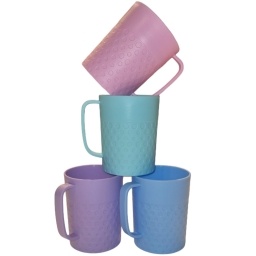 TAZA DOT PLASTICA COLOR PASTEL