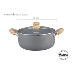 OLLA ALUMINIO ANTIADHERENTE GRANITO 24 CM HUDSON