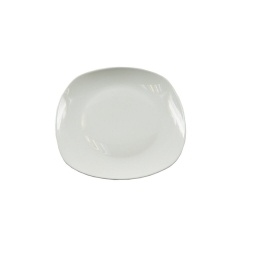 PLATO LLANO CUADRADO CERAMICA BLANCO 20 CM