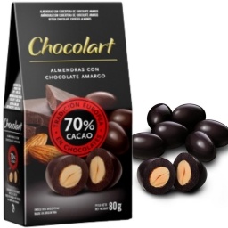 CHOCOLART ALMENDRAS 70 % CACAO 80 GRS