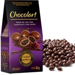 CHOCOLART PASAS DE UVA CON LECHE 80 GRS