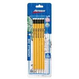 Lapiz De Escribir Artesco 2HB Amarillo X 5 unds. En Estuche