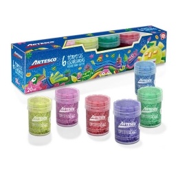 Set Temperas Artesco Glitter x 6 unds