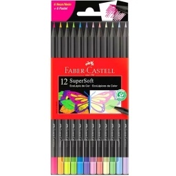 Lapices de Colores FABER Super Soft Pastel + Neon x 12 unds