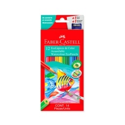 Lapices De Colores Acuarelables Faber X 12 + Sacapuntas + Pincel